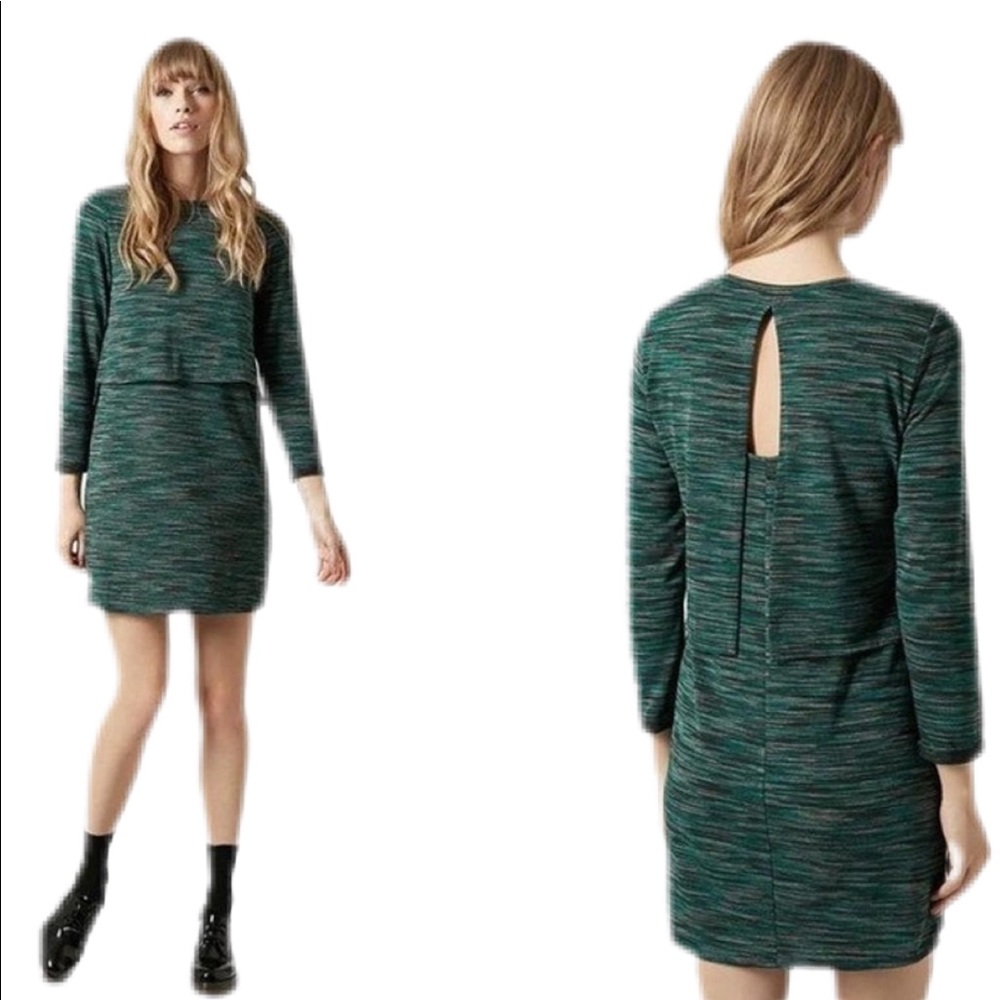 TOPSHOP Space Dye Print Overlay Dress
